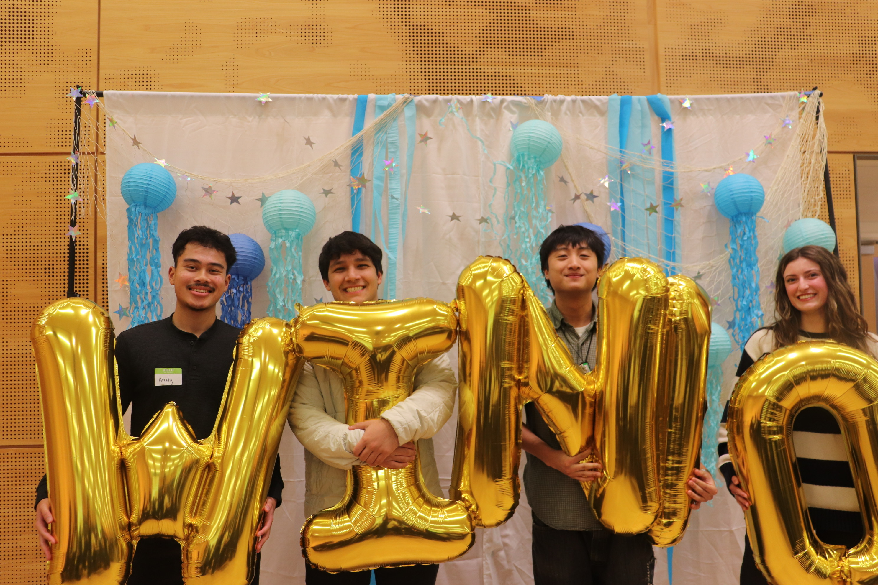 me, andy, caprice, sidiq in front of winfo photo op
